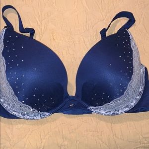 VS NAVY BLUE RHINESTONE Bra 34D
